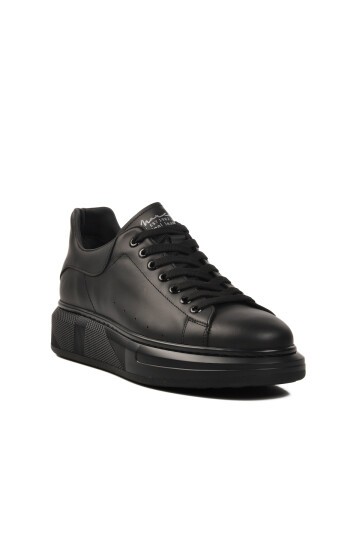 Siyah Hakiki Deri Erkek Sneaker 152-21028 M