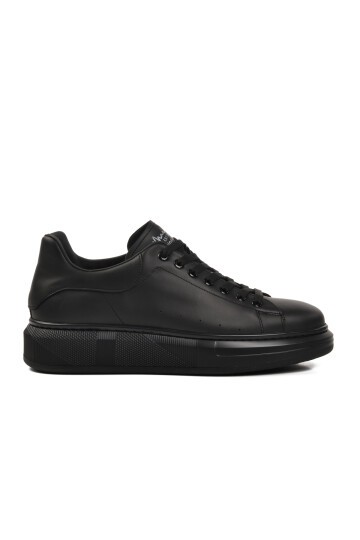 Siyah Hakiki Deri Erkek Sneaker 152-21028 M