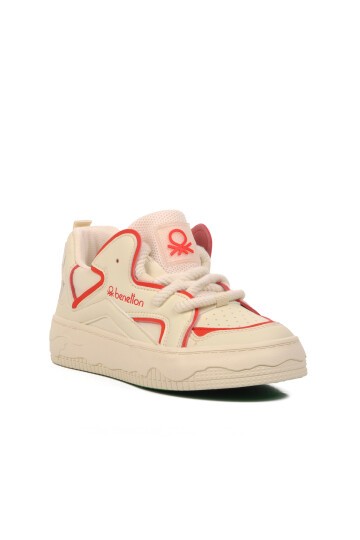 United Colors of Benetton Bej-Kırmızı Kadın Sneaker