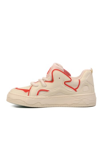 United Colors of Benetton Bej-Kırmızı Kadın Sneaker