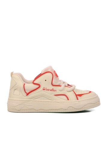 United Colors of Benetton Bej-Kırmızı Kadın Sneaker