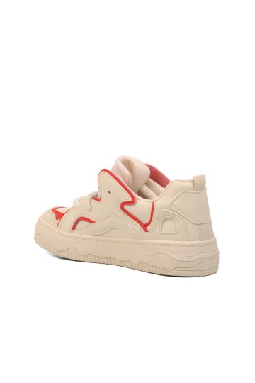 United Colors of Benetton Bej-Kırmızı Kadın Sneaker