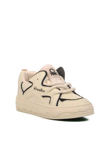 United Colors of Benetton Bej-Siyah Kadın Sneaker