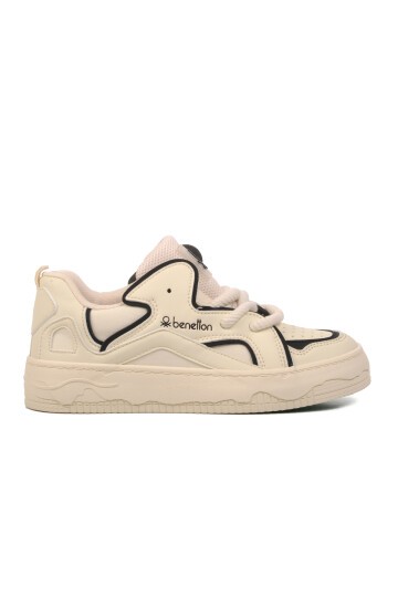 United Colors of Benetton Bej-Siyah Kadın Sneaker