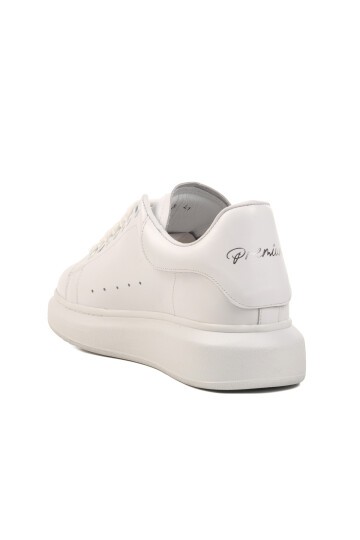 Beyaz Hakiki Deri Erkek Sneaker Premium 02028 M