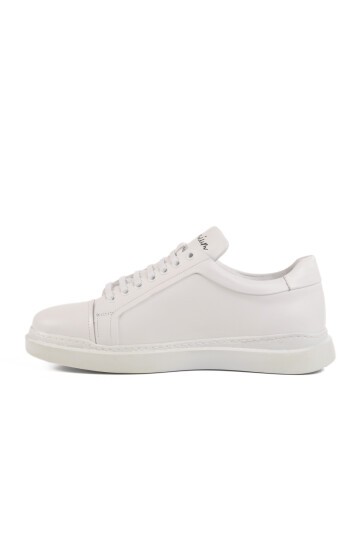 Beyaz Hakiki Deri Erkek Sneaker Premium 2040 M