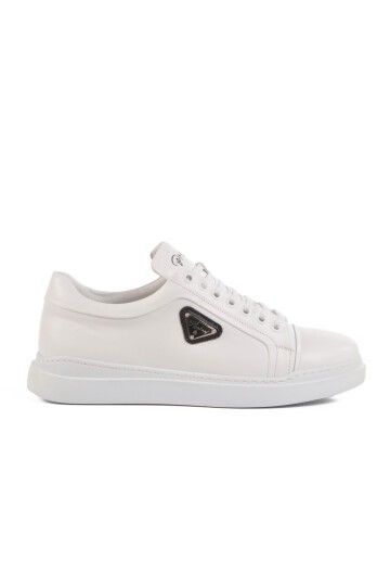 Beyaz Hakiki Deri Erkek Sneaker Premium 2040 M