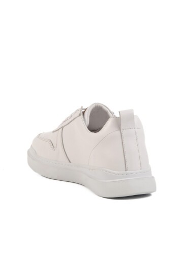 Beyaz Hakiki Deri Erkek Sneaker Premium 412 M