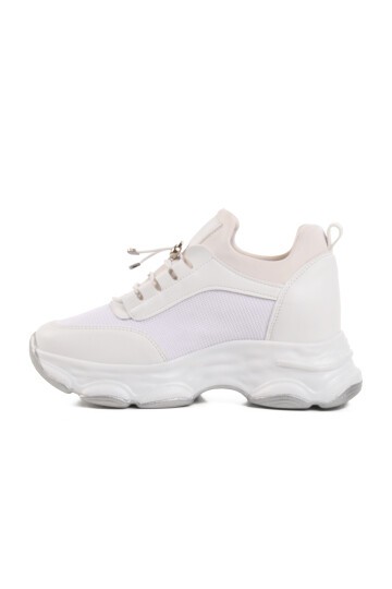 Beyaz Yüksek Taban Kadın Sneaker 6064 Z