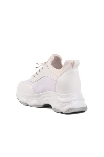 Beyaz Yüksek Taban Kadın Sneaker 6064 Z