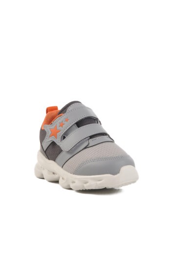 Gri Cırtlı Işıklı Hafif Unisex Çocuk Spor Ayakkabı Cayt B