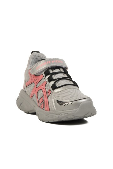 Gümüş-Pembe Cırtlı Hafif Çocuk Spor Ayakkabı 2351 F