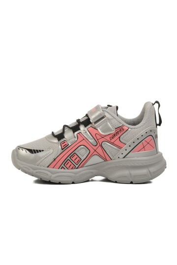 Gümüş-Pembe Cırtlı Hafif Çocuk Spor Ayakkabı 2351 F