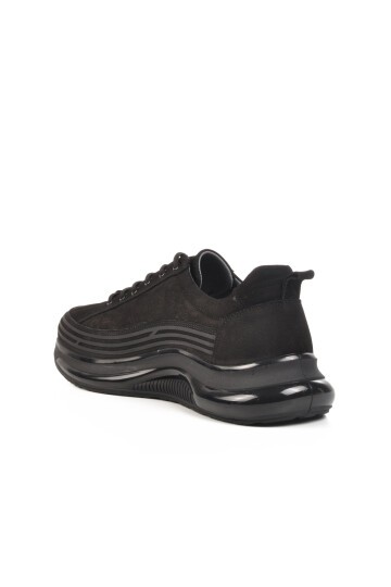 Siyah Nubuk Hakiki Deri Erkek Sneaker 1004 M