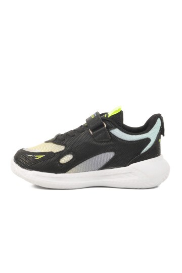 Ruffon Siyah-Sarı Cırtlı Hafif Çocuk Spor Ayakkabı 2480 F