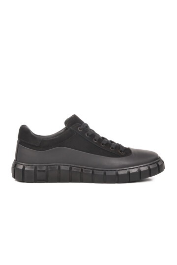 Siyah Nubuk Hakiki Deri Erkek Sneaker 2K0674-7662 M