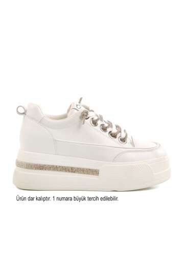 Ayakmod Beyaz Kadın Sneaker DAR KALIP