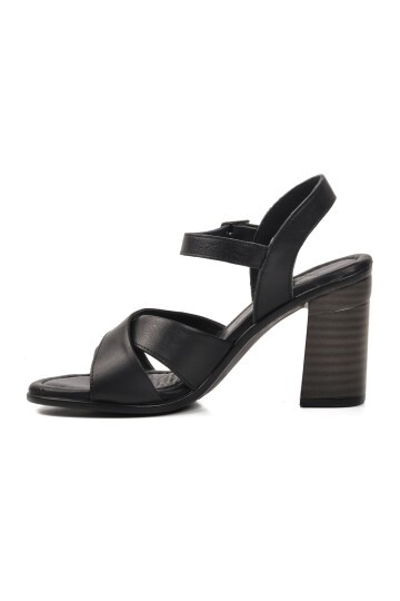 Ayakmod Siyah Kadın Topuklu Sandalet