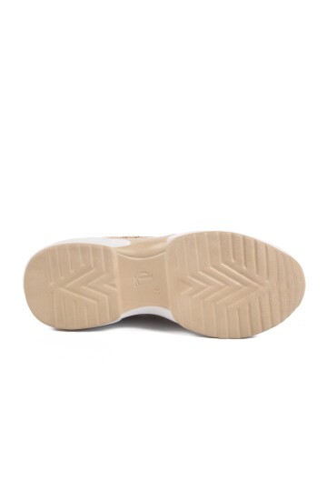 Bej Fileli Taşlı Kadın Spor Ayakkabı Lady 5002 Z