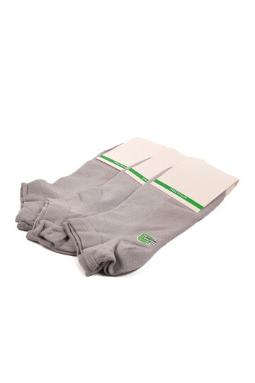 Gri  Unisex Çorap 24K004 3lü Patik Çorap