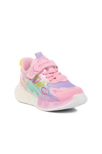 Pembe-Sarı Fileli Çocuk Spor Ayakkabı 2480 F