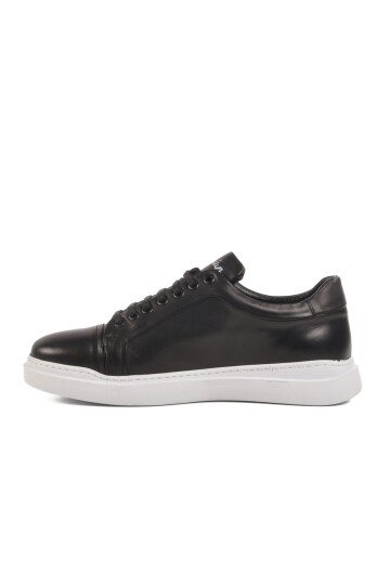 Siyah-Beyaz Hakiki Deri Erkek Sneaker Premium 2040 M