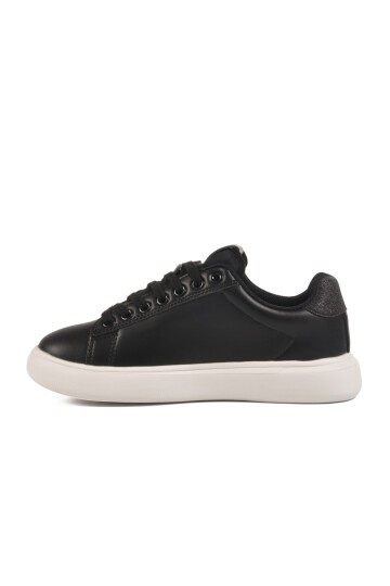 Siyah-Beyaz Poliüretan Kadın Sneaker Benetton BNI-11567 Z