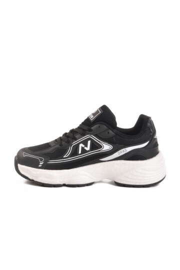 Fashion Siyah-Beyaz Fileli Spor Ayakkabı Darkstep 182 G