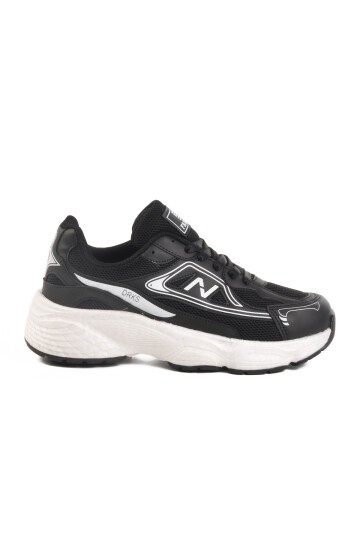 Fashion Siyah-Beyaz Fileli Spor Ayakkabı Darkstep 182 G