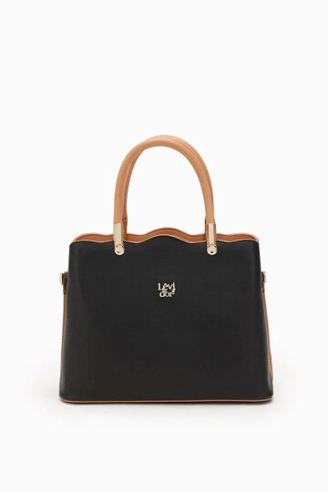 Levidor Siyah-Camel  Kadın Omuz Çantası 930065 Çanta
