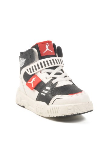 Siyah-Kırmızı Bilek Boy Çocuk Sneaker King Uzun Cool P
