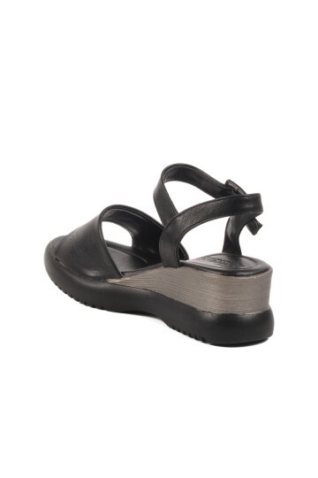 Siyah Topuklu Kadın Sandalet T-003 Z
